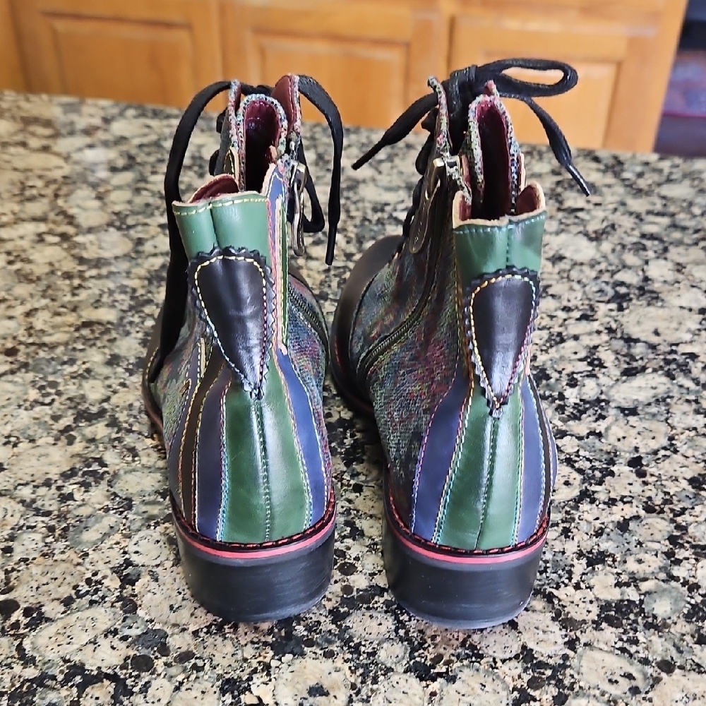 Spring Step Multicolor Lace Up Boots - Picture 5 of 6